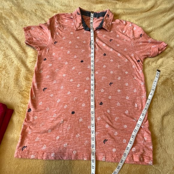 POINT ZERO Polo Shirt Men's Size Large Nautical Peach Colour - Picture 10 of 13